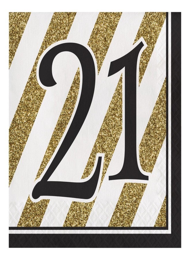 مناديل غداء ورقية من كرييتف كونفرتينج، باللونين الأسود والذهبي، 16 منديل، مقاس واحد (317538)